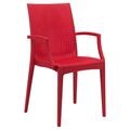 Kd Americana 35 x 16 in. Weave Mace Indoor & Outdoor Chair with Arms, Red KD3026965